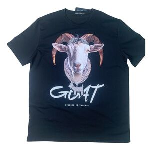Sz 3XL Goat Black Graphic T-Shirt